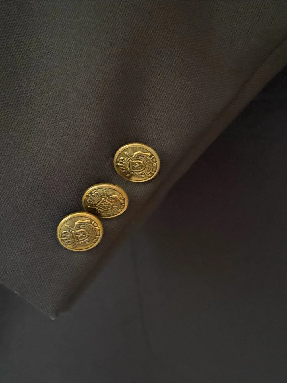 Haggar Navy Two-Button Sport Coat blazer jacket Gold Buttons washable Sz 42R EUC